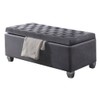 Acme Rebekah Fabric Tufted Upholstered Bench with Storage in Gray