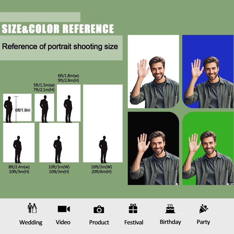 Green Screen Photo Backdrop for Photoshoot Green Background for Photography