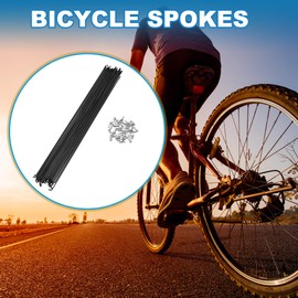 A ABSOPRO Bicycle Spoke 14G 275MM Mountain Bike Spoke Steel Black 36pcs