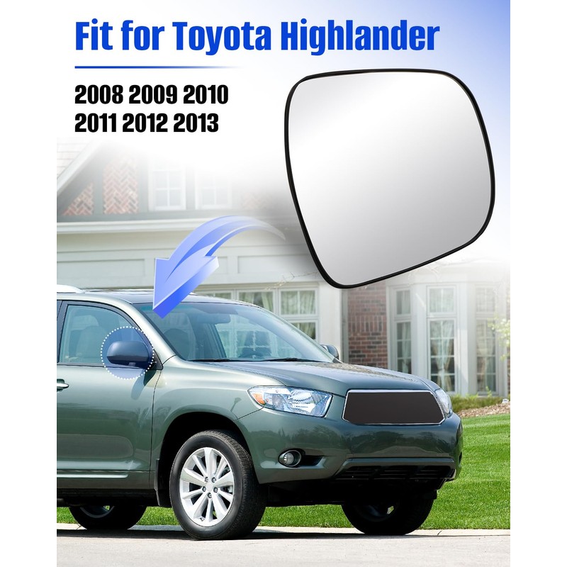 56471 Driver Side Door Mirror Glass with Backing Plate Fit