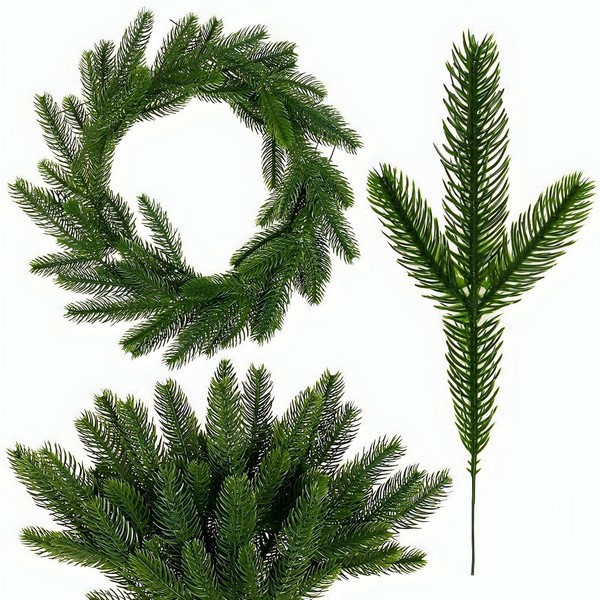 Live Clouds 50 Pack Artificial Pine Branches, Green Faux Pine