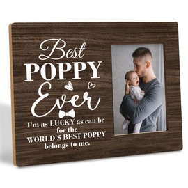 To Poppy Gifts Frame, Best Poppy Ever Gift, I'm as Lucky as Can Be for the Best Poppy Belongs to Me, Gift for Grandpa Poppy, Gift for Father's Day Christmas Birthday Valentines Day 8x10 Inch