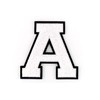 Terry towelling letter A-Z, white, black, 9.5 cm high, Varsity