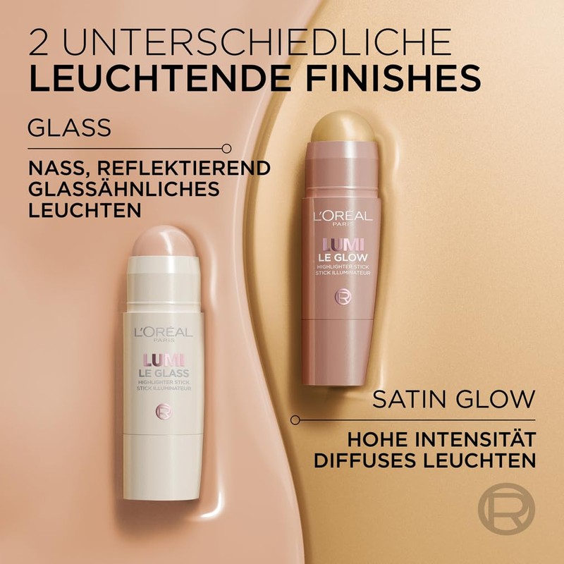 L'Oréal Paris Lumi Le Glow Highlighter Stick, Highlighter mit Satin-Glow-Effekt,