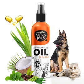 Wagging Tails 6-in-1 Soothing Oil - 6.76 fl oz for Dogs & Cats | Coconut Oil for Skin & Coat | Helps Hydrate & Moisturize Hair | Improve Coat Shine and Softness