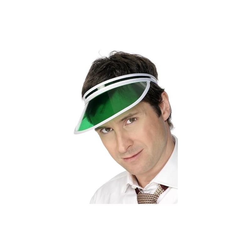 Smiffys Poker Visor, Green , 1980's Fancy Dress, Adult Dress