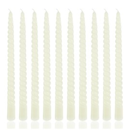 10 Inch Ivory Taper Candle Set, 10 Pack Unscented Dripless Candlesticks for Family Dinner Parties Home Decoration Picnic