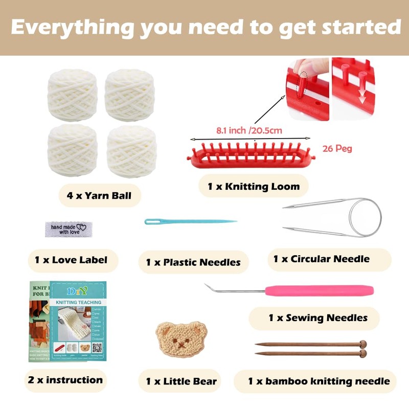 Novelchet Knitting Loom Kit for Beginners with Step by Step