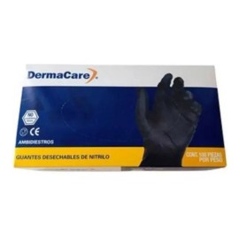 Derma Care Guante De Nitrilo Negro Talla M Derma Care 100 Piezas