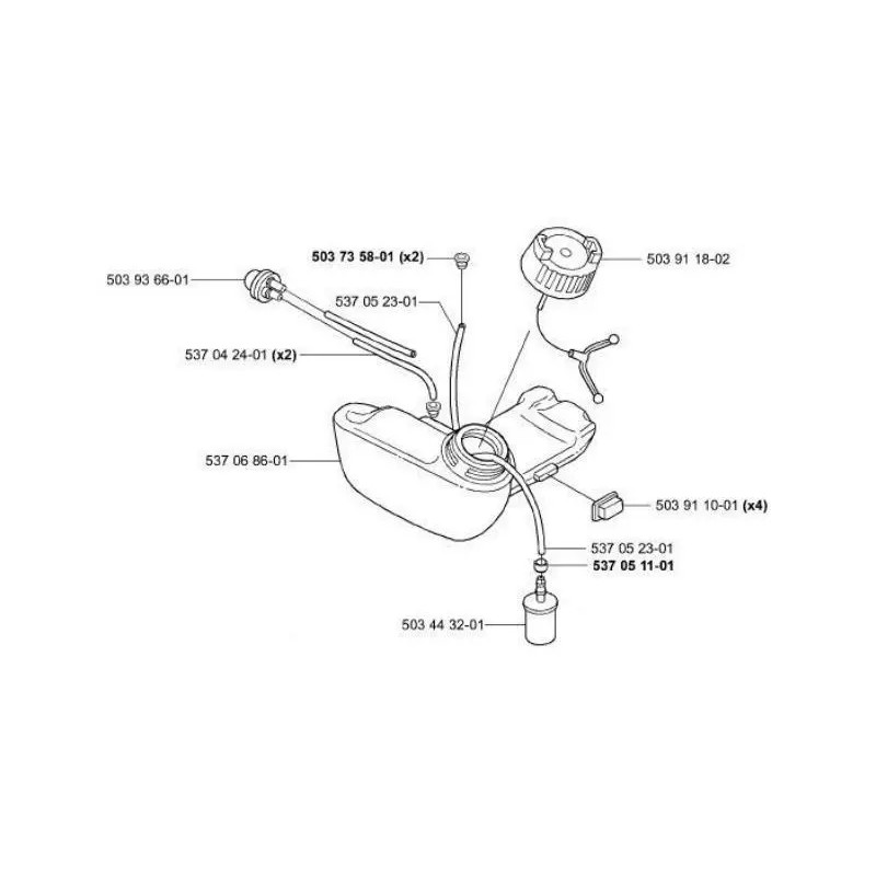 Husqvarna GAS fuel hose LINES Husqvarna 322 323 325 326
