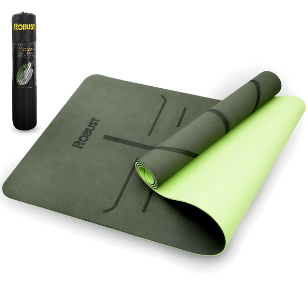 Robust Non-Slip Yoga Mat with Strap, TPE Eco-Friendly Workout Mat
