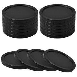 Coopay 12 Pieces Home Air Hockey Pucks 2.5 Inch Heavy Replacement Pucks for Game Tables Equipment Accessories, 12 Grams (Black)