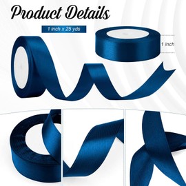 Royal Blue Ribbon Satin Ribbon for Gift Wrapping Ribbons for Crafting Hair Ribbons for Women Silk Ribbon 1 Inch X 25 Yards Ruban Decoratif Ribbon for Flower Bouquet Fabric Ribbon Dusty Blue Ribbon
