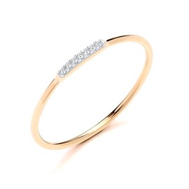 Old English Jewellers9ct Yellow Gold Natural Diamond 7 Stone Eternity Dainty Band Ring size J K L M N O P Q R S (J)