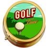 Golf Time Vintage Poster Brass Pill Box