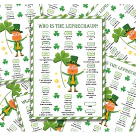 BEUFSE St Patricks Day Party Game, St Patrick's Day Who is Most Like A Leprechaun(30 Cards), St Patricks Day Activity for Home, St Patrick Classroom Activity, St Patricks Office Game-GXJL001