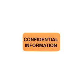 Carstens Medical Stickers – Confidential Information Alert and Instruction Labels for Medical Charts, Orange and Black, Roll of 100 Patient Chart Labels, W1.5" x H.75"
