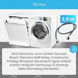 DL-pro Universal 3.5 m Water Hose Inlet Hose 3/4 Inch Straight/Angled 60 Bar for Washing Machine Dryer Dishwasher