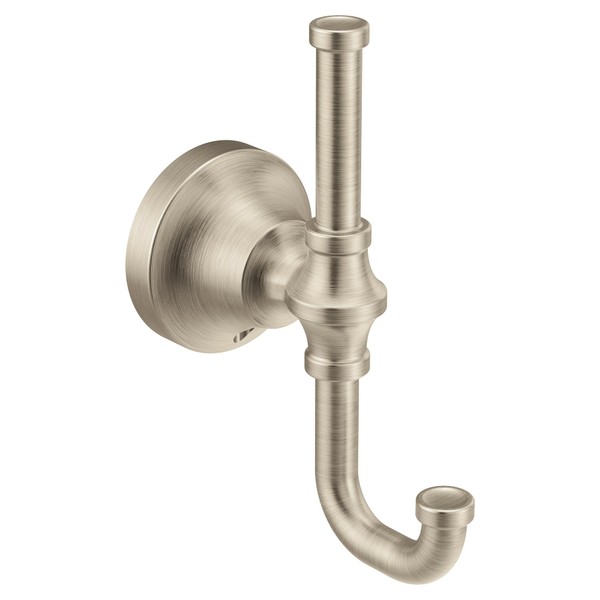 Moen YB0503BN Colinet Traditional Double Robe Hook, Brushed Nickel