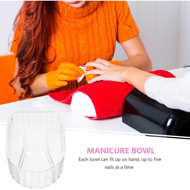Recipiente para Remojo de Uñas Transparente Cuenco de Manicura para