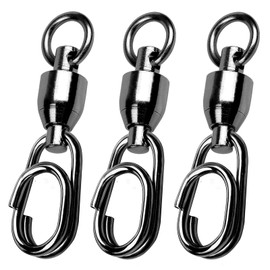 9Tong High Strength Snaps Swivels Saltwater Ball Bearing Fishing Swivels Freshwater Stainless Steel Split Rings Fishing 25pcs 156lbs
