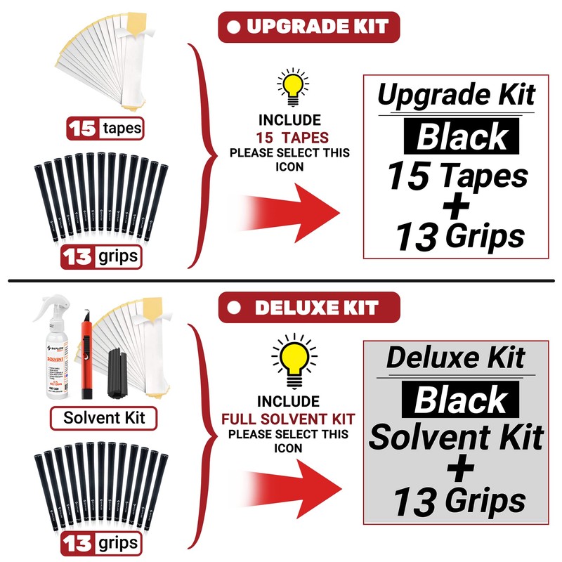 SAPLIZE Golf Grips, Midsize 13 Grips With 15 Tapes, Anti-slip