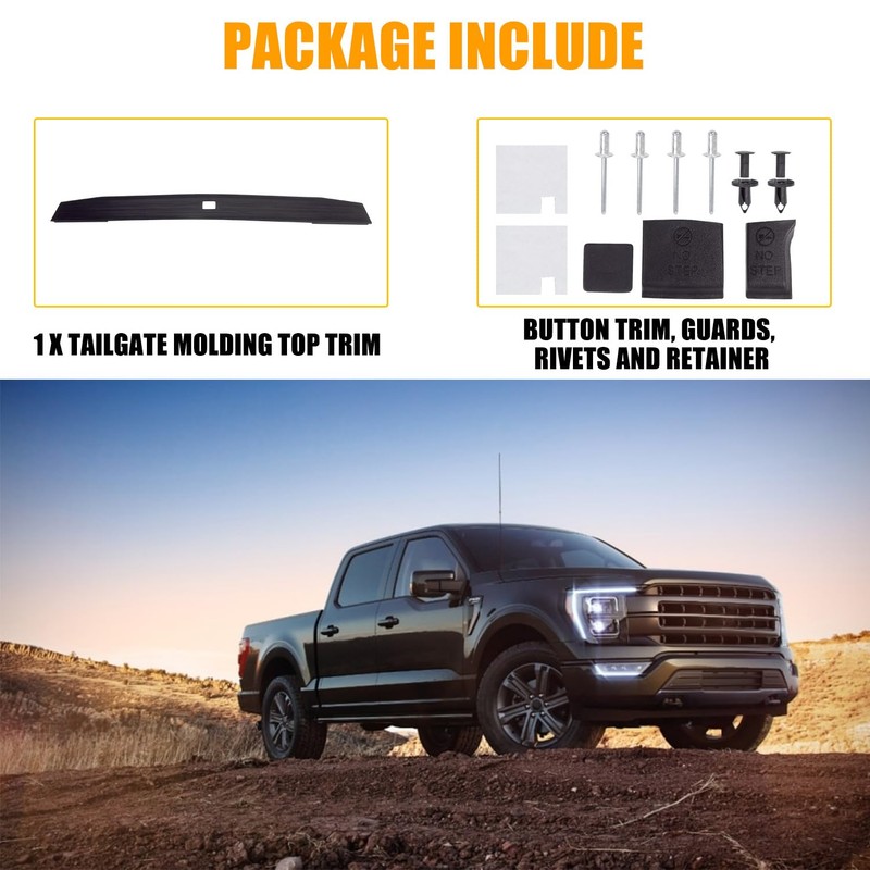 RANSOTO Tailgate Molding Top Trim Cap Compatible with 2021 2022