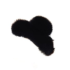 Avance Hair Clip Fur Hair Claw Cute Adult Popular Hair Accessory for Women Pink Beige Black White (Black)