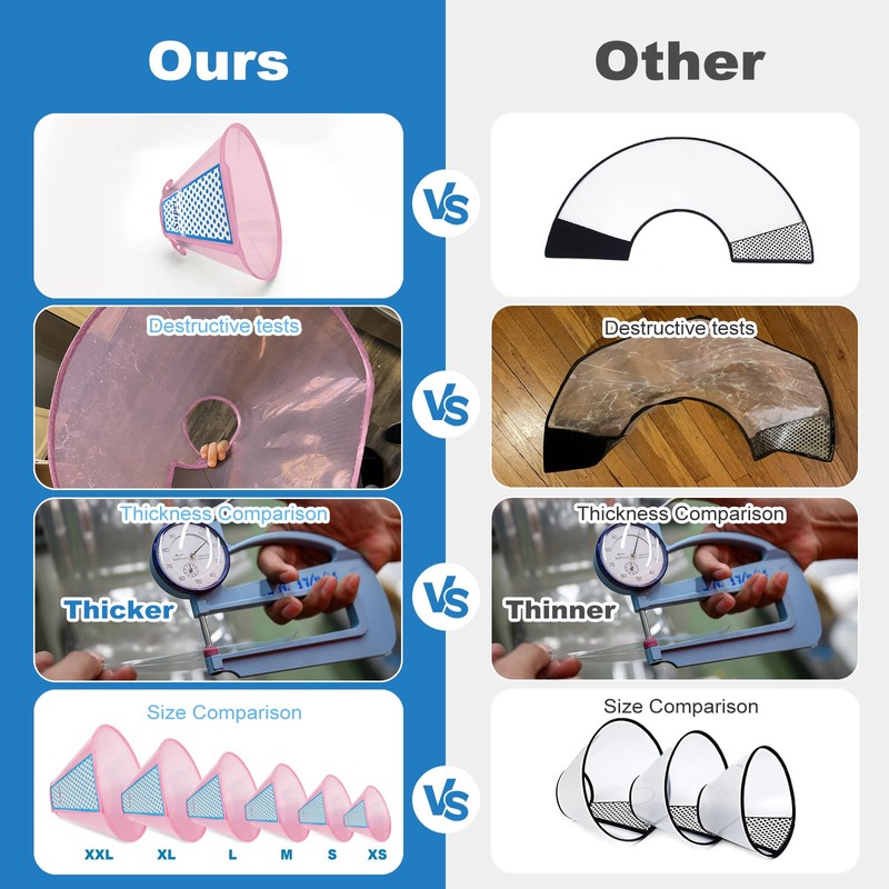 Supet Dog Cone Collar Adjustable After Surgery, Comfortable Pet Recovery