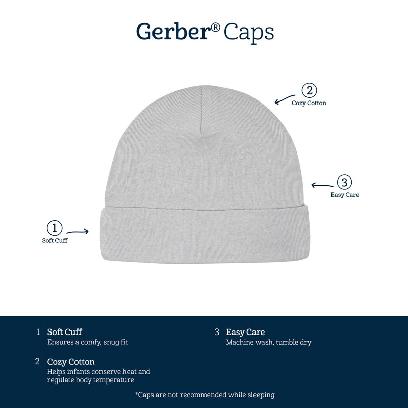 Gerber - Conjunto de gorra y manoplas para niñas, azul,