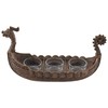 Nordic Drakar Viking Ship Tea Light Holder Bronze 3 Tea
