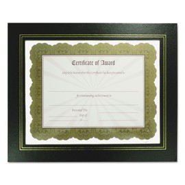 NuDell 21202 8.5 x 11 Inches Leather Grain Certificate Frame Two Pack, Black