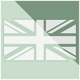 Large 460mm 'Union Jack Flag' Clear Static Window Cling Sticker/Decal (White) (WC00017529)