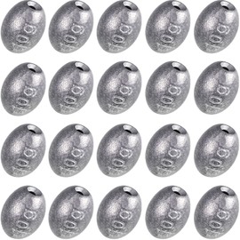 20 Pieces Egg Fishing Sinkers Olive Shape Sinker Weight Casting for Fishing Bottom Fishing Tackle Fishing Sinker Weights for Freshwater Saltwater, 10g/ 3/8oz