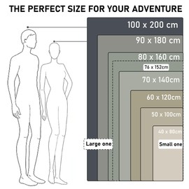 Set of 2 Microfibre Towel Set, 152cm x 76cm + 80cm x 40cm, Compact Ultra lightweight Quick Dry Towel for Men Women Travel Hiking Camping Sports Gym Beach Swimming Yoga (Black)