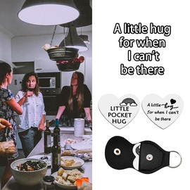 Motivational Pocket Hug Token Gifts for Friend Long Distance Gifts for Boyfriend Girlfriend Couple Birthday Gifts for Women Men Family Daughter Son Heart A Little Hug for When I Can't There Keychain