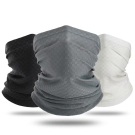 Unbranded Neck Gaiter Bandana Face Mask Sun Cooling Scarf Gator Cover Head for Men Women - Gray