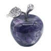 Neyisaa Amethyst Crystal Apple Decor, Healing Crystals Pocket Stone Fruit