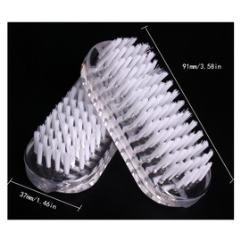 Andux Zone Clear Plastic Hand Brush & Nail Cleaning Brush 2 Pieces MJS-01 (Clear)