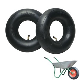 Tkxjry Inner Tube Wheelbarrow, 4.10/3.50-4, Pack of 2 Air Hose with Angle Valve TR87, Hose for Wheelbarrow Wheel, Lawnmower, Hand Trolley, Lawnmower