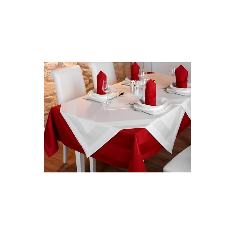 texpot Tablecloth 80 x 80 cm Bordeaux Satin Edge 100%