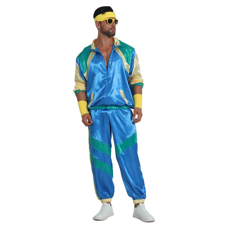 Aibaowedding 80s Outfit, Men's Retro Tracksuit for Women, Bad Taste