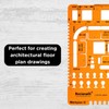 Architect Stencil 1:50 - Architectural Template - Furniture Symbols for