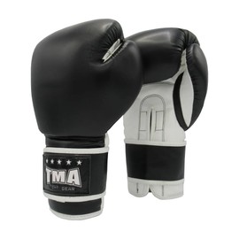 TMA Pro Style Black Training Boxing Sparring Fighting Fitness Gloves (12 OZ)