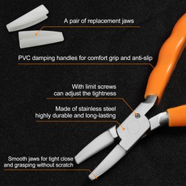 SPEEDWOX 6" Flat Stainless Steel Eyeglass Repair Pliers with Screwdriver and Cleaning Cloth