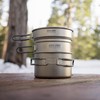 Explorer Bear Titanium Stackable Camping Cooking Pot Mess Kit Set