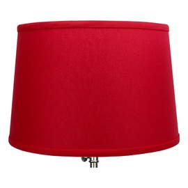 FenchelShades.com 13" Top Diameter x 15" Bottom Diameter x 10" Height Fabric Drum Lampshade Spider Attachment (Linen Rich Red)