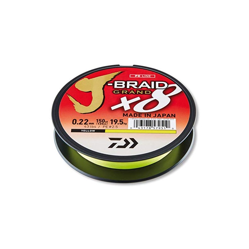 Daiwa J-Braid Grand X8 0.28mm-135m Yellow