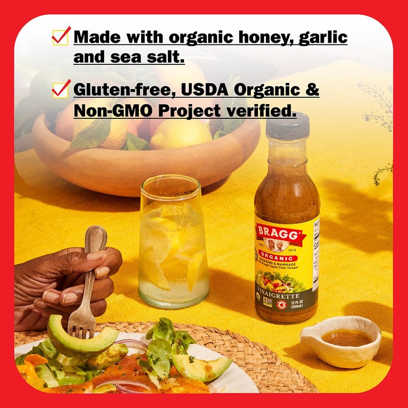 Bragg Organic Vinaigrette Salad Dressing and Marinade - 12 fl