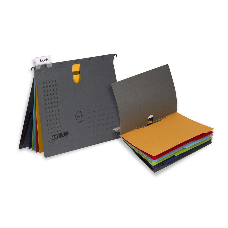Elba 3 x A4 Chic Multi Hanging File Folders Cardboard